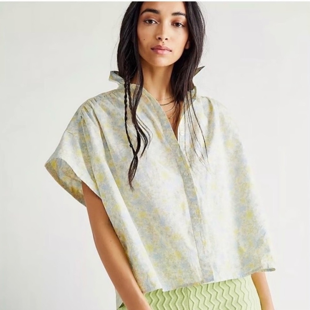Free People Bring it Back Floral Ditsy Button-Down, Women’s Large Boho Spring